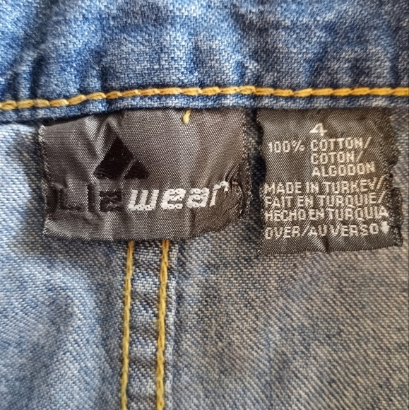 Liz Claiborne Vintage 70s Denim Preppy Button Down Bohemian Academia Midi Skirt - Picture 5 of 6